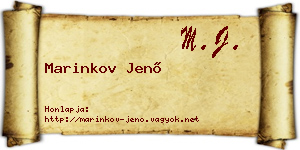 Marinkov Jenő névjegykártya
